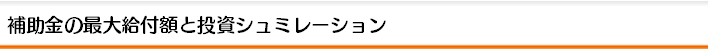 補助金の最大給付額と投資シュミレーション